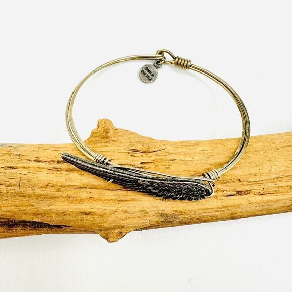 Luca & Danni Brass Angel Wing Bangle - Picture 2 of 4